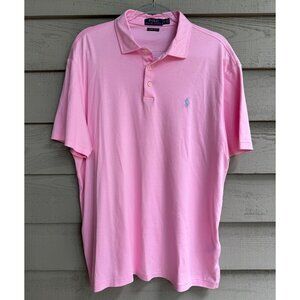 Polo Ralph Lauren Custom Slim Fit Polo – Pink, XL, 100% Cotton Pony Logo